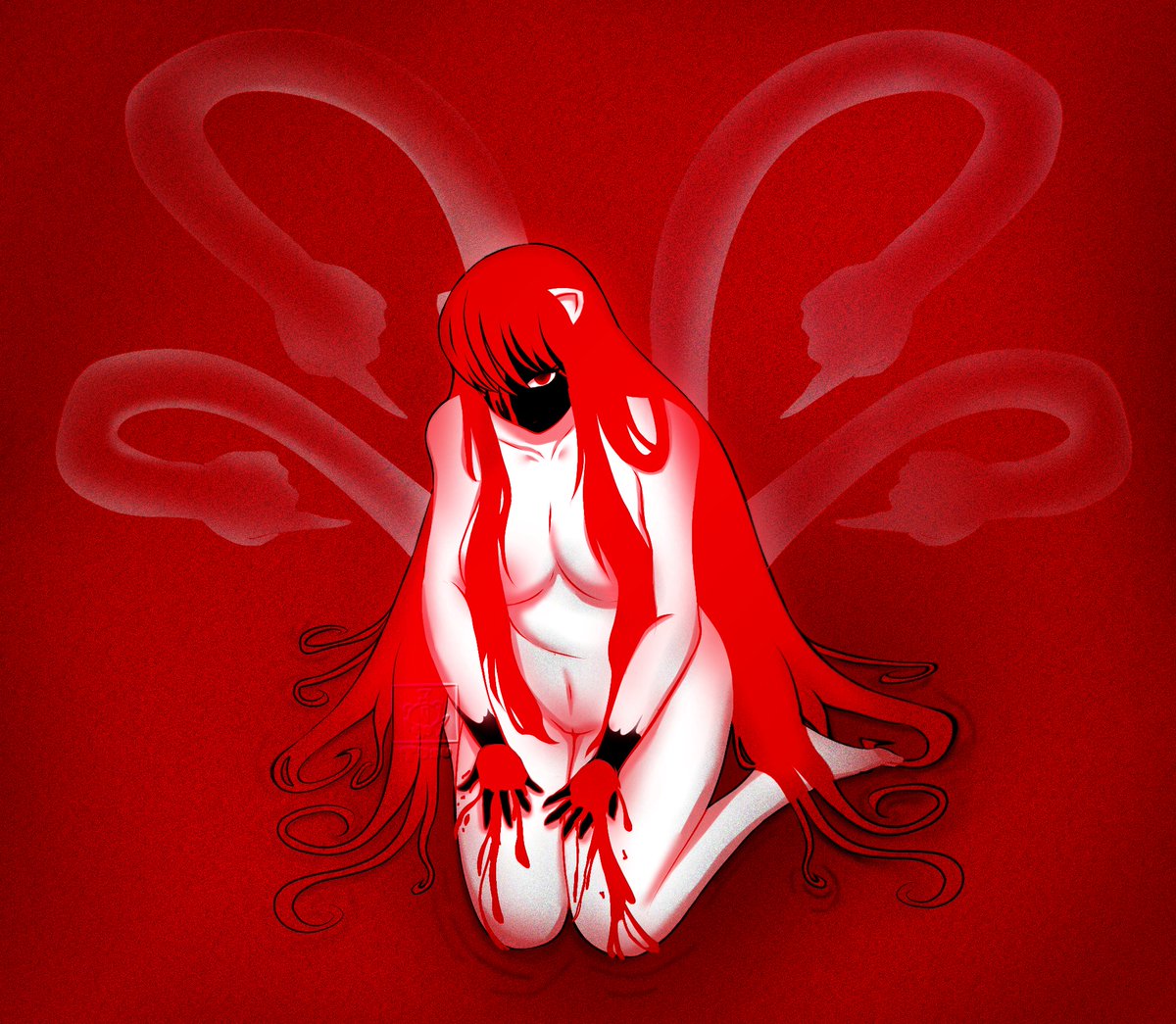 ManiaTasu8420's tweet photo. A drawing of Lucy from Elfen Lied :D 

#illustration‌‌ #anime #elfenlied #ibispaint https://t.co/IA1wgdpvZE