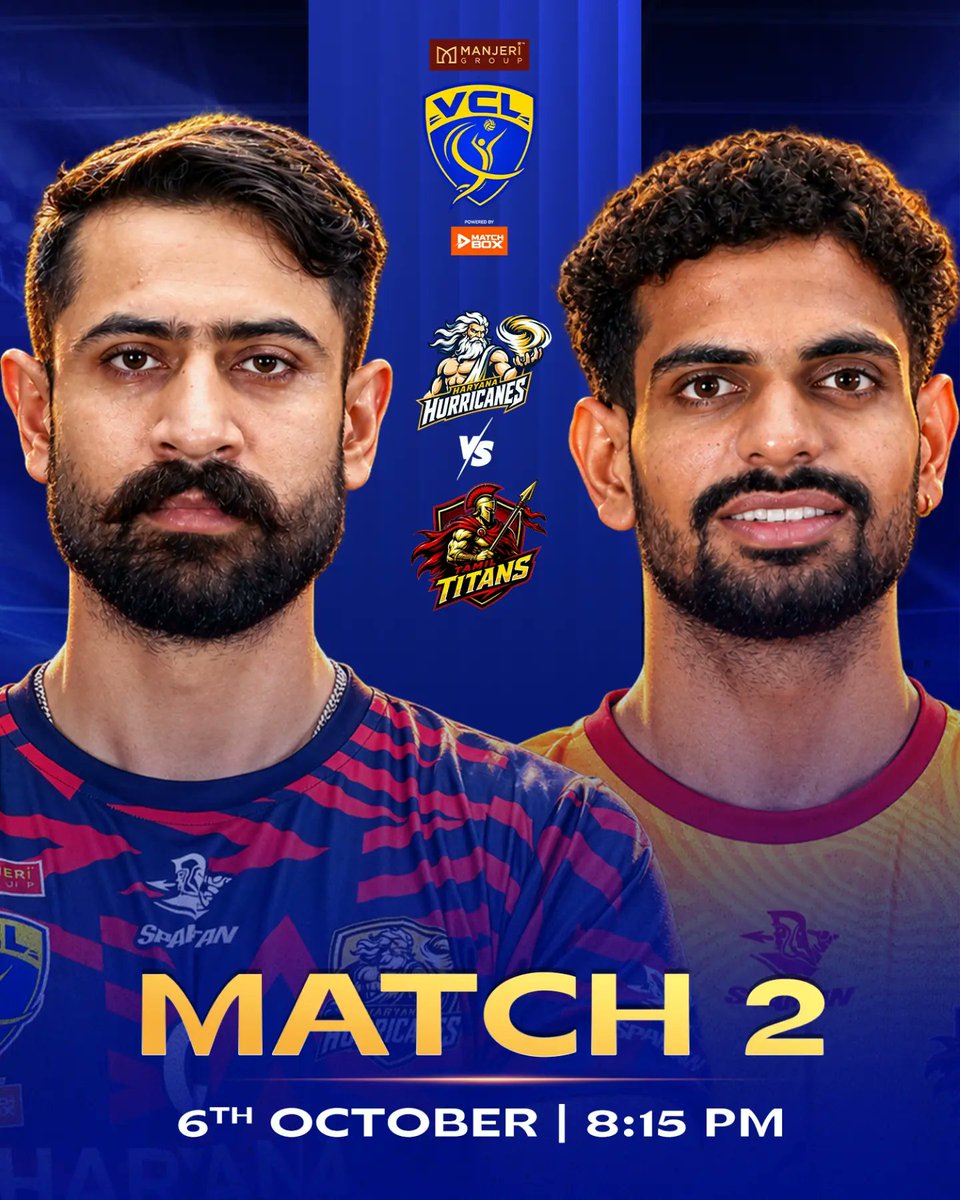 VolleyballLeag's tweet photo. It’s MATCH DAY! 🔥🏐
The wait is over. The court is set, the lights are on, and VCL action begins tonight!

📅 6th October
⏰ 6:30 PM onwards
📺 Watch LIVE on Sony Sports Network, Sony LIV, DD Sports &amp; Match Box.

#VolleyballKaMahakumbh #VCL2026 #MatchDay #VolleyballIndia #GameOn https://t.co/DYZajbaXGg