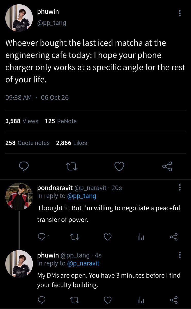 Nuraish200612's tweet photo. A #pondphuwin au ...where Phuwin is the most untouchable, sharp-tongued boy on campus, and Pond is the unbothered guy who casually tames him one tweet, one matcha, and one late-night DM at a time.
1 https://t.co/uFf550BxwK