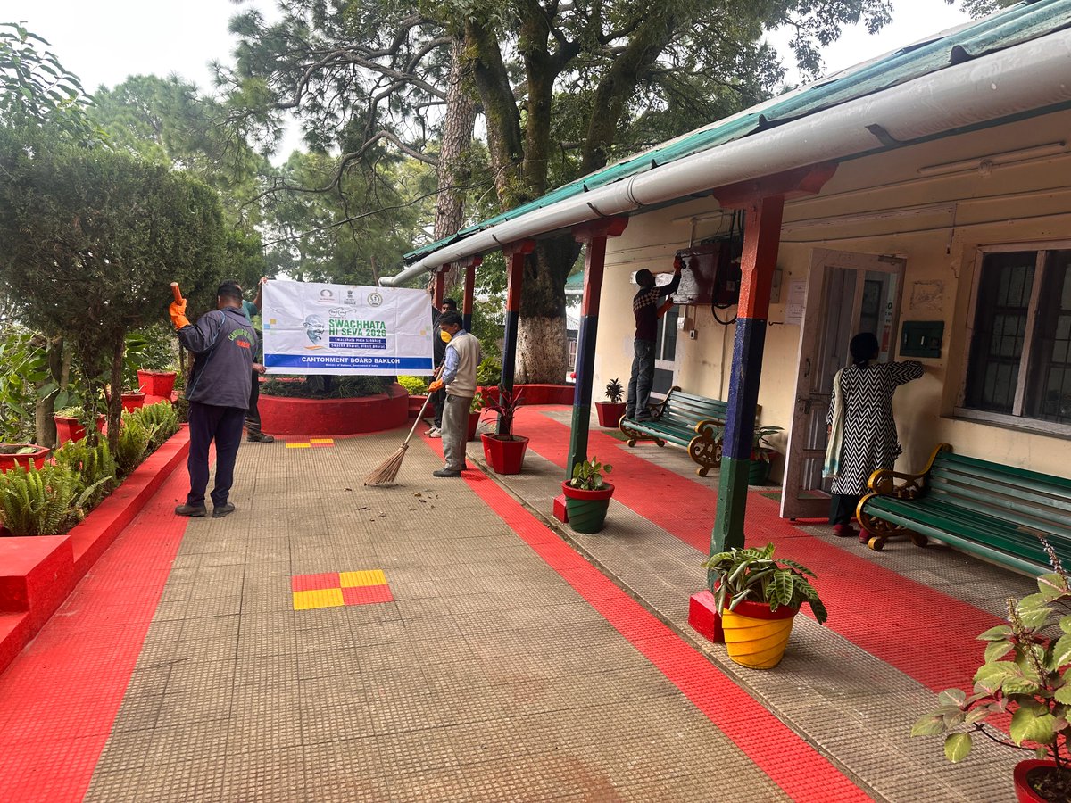 CBBakloh's tweet photo. 🧹 Cleanliness Drive organised at Cantonment Board Office & Hospital Premises, Bakloh.
Together for a cleaner, greener and healthier Bakloh! 🌿✨
#SHS2026 #SwachhataHiSeva2026 Swachh Bharat Urban Ministry of Housing and Urban Affairs @MoJSDDWS Ministry of Defence, India #nidem https://t.co/UelFLIiyWP