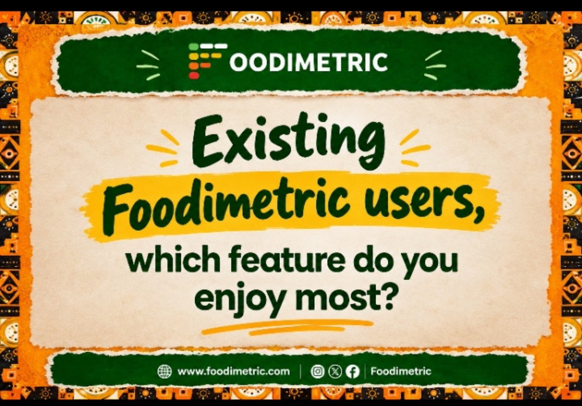 foodimetric's tweet photo. Tell us what keeps you coming back.
Best believe, your feedback helps us grow!#You #Foodimetric #users #Feedback #Foodimetricfeatures https://t.co/b357Dkacn1