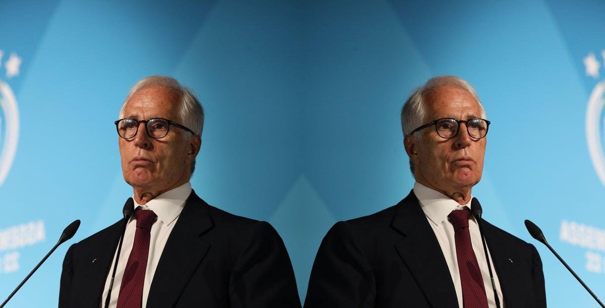 mirkonicolino's tweet photo. Oggi il commissariamento della #FIGC: a sostituire il presidente Giovanni #Malagò con poteri ancora superiori sarà il Commissario Giovanni Malagò, che traghetterà la federazione fino alle nuove elezioni di dicembre con un unico candidato, Giovanni Malagò. Italia, anno 2026 https://t.co/yGmXmdz90V