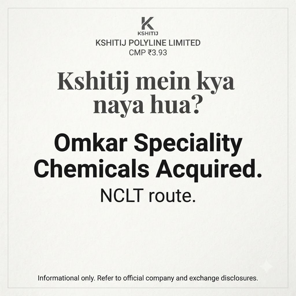 Avinash_Singhh_'s tweet photo. Kshitij Polyline CMP ₹3.93 — Omkar acquisition ke baad company ki story mein multiple moving parts hain. Relisting, recycling capacity aur plastics business par nazar bani hui hai. #Multibagger_Nse_Stock https://t.co/ZUKScz0OI4