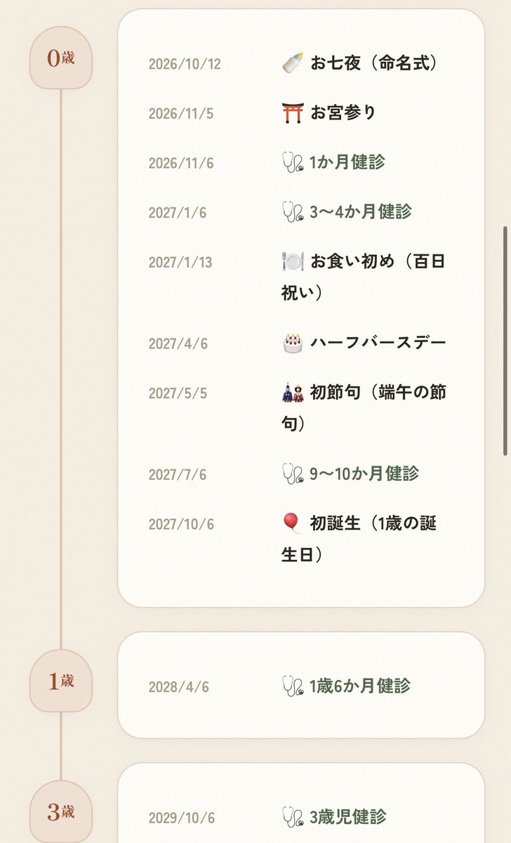 fuuko_kosodate's tweet photo. 妊婦さんへ
すっっごいサイト見つけた！
生年月日入れると、年間イベントが分かるの！(その行事の意味や予算も）
めちゃくちゃ便利…！！✨ https://t.co/VWCJl2NRLo