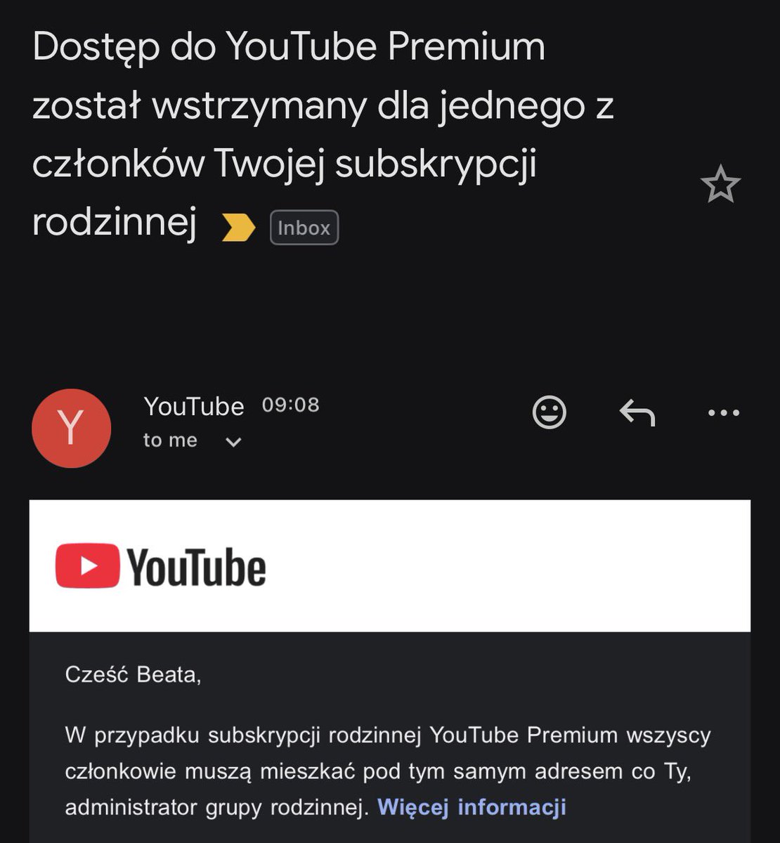 mrsGasky's tweet photo. no chyba spadliście tam z wysoka w tym googlu???
teraz yt też odwala że członkowie rodziny muszą być w tym samym domu?? 

mam rodzinny plan już jakieś 4 lata i zawsze dzieliśmy z rodzicami co się mega opłacało ale ewidentnie za długo było dobrze 🖕 https://t.co/h3IoXUVwtR