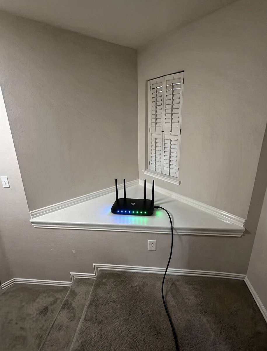 Mayaeato's tweet photo. the wifi router has to go somewhere https://t.co/9awXzH8BLc