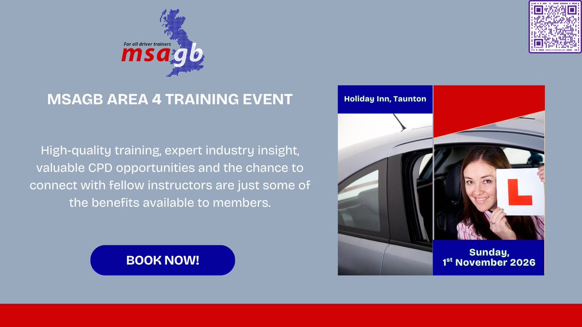 MSAGB's tweet photo. How many days do you spend helping other people become better drivers? How many do you set aside for your own training? Make 1 November one of them at the MSA GB Area 4 Training Day in Taunton. Book: https://t.co/i4Evjavu4u https://t.co/j27aP1dk3r