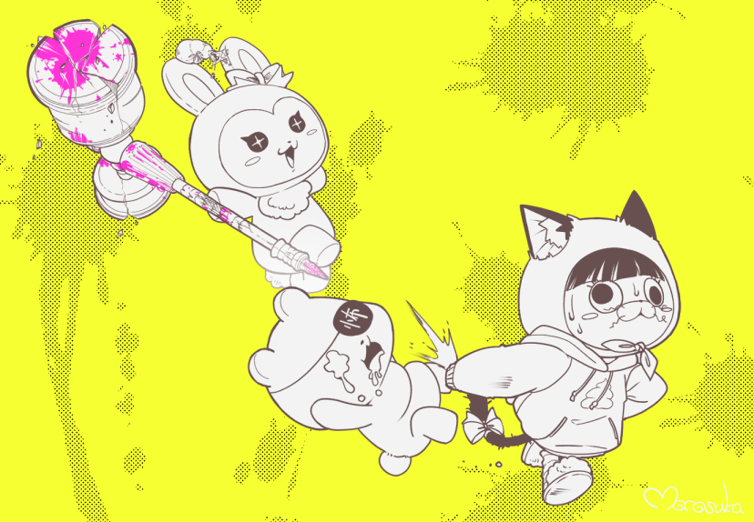 mocosuka's tweet photo. 本日の落書き🐰🐻‍❄️🐈‍⬛ https://t.co/M3jWECajFX
