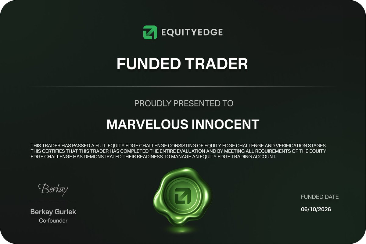 InnocentMarve11's tweet photo. Just got my funded account from @EquityEdgeUK 

There was a time when a trader on here said traders shouldn’t be celebrating because of a funded account 

Honestly don’t know why the person said that but for me I’ll celebrate all my wins big or small 

Let’s do more https://t.co/qBIyrWP3mL