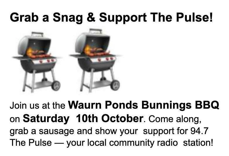TheMusikCube's tweet photo. Get along to @Bunnings Warehouse in Waurn Ponds, in Geelong, this Saturday, grab a @BunningsSausage in bread &amp; a can of soft drink/soda &amp; help keep Geelong's heartbeat, @947ThePulse, pumping!

You'll also meet some great people who are part of this amazing radio station, as well! https://t.co/euHRK2HCdU