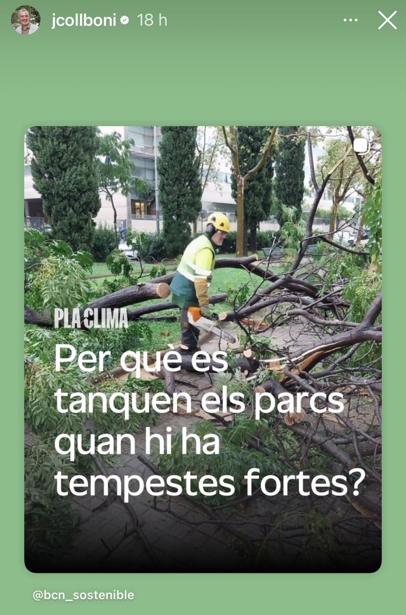 danielsirera's tweet photo. Collboni nos explica por qué hay que cerrar los parques cuando hay tormenta. Lo que no explica es por qué su gobierno no impide que la gente siga entrando.

Si hay peligro, haga cumplir el cierre, alcalde. Con hacer un post en Instagram no basta. https://t.co/SHq4npi9wo