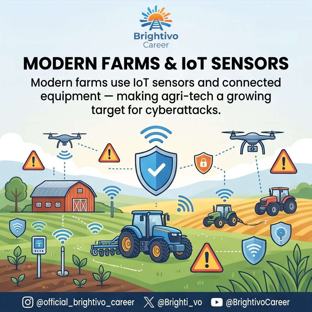 Brighti_vo's tweet photo. Modern farms rely on IoT, drones, and connected machinery, making agri-tech a target for cyberattacks that can disrupt global food supplies.
Cyber safety belongs to everyone on the farm, stay alert, stay secure!
#Cybersecurity #AgriTech #BrightivoCareer https://t.co/Ez1aMoukaP