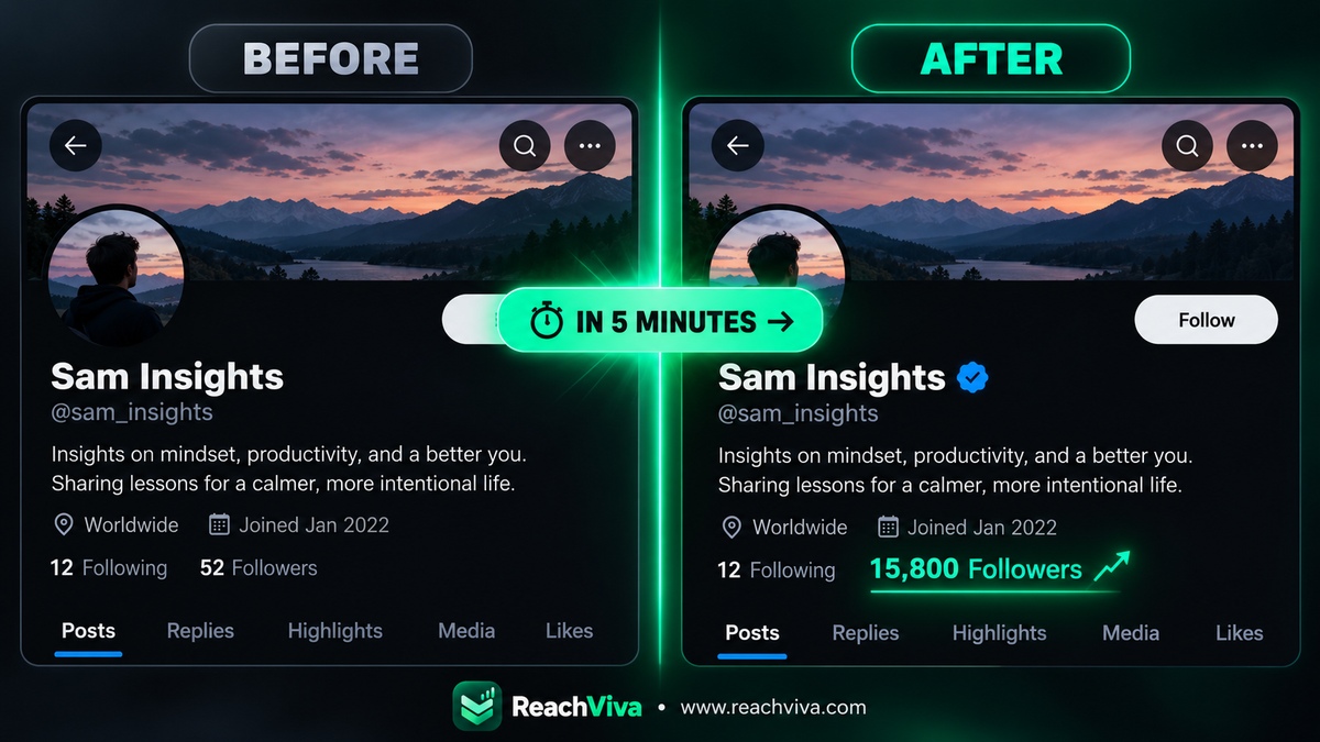 ReachVivaX's tweet photo. Great work deserves more followers, not a louder sales pitch. ReachViva helps creators grow steadily with no password or account access, plus plans under $10. What would you share with a bigger audience? #Followers https://t.co/gTzYrVPV5p