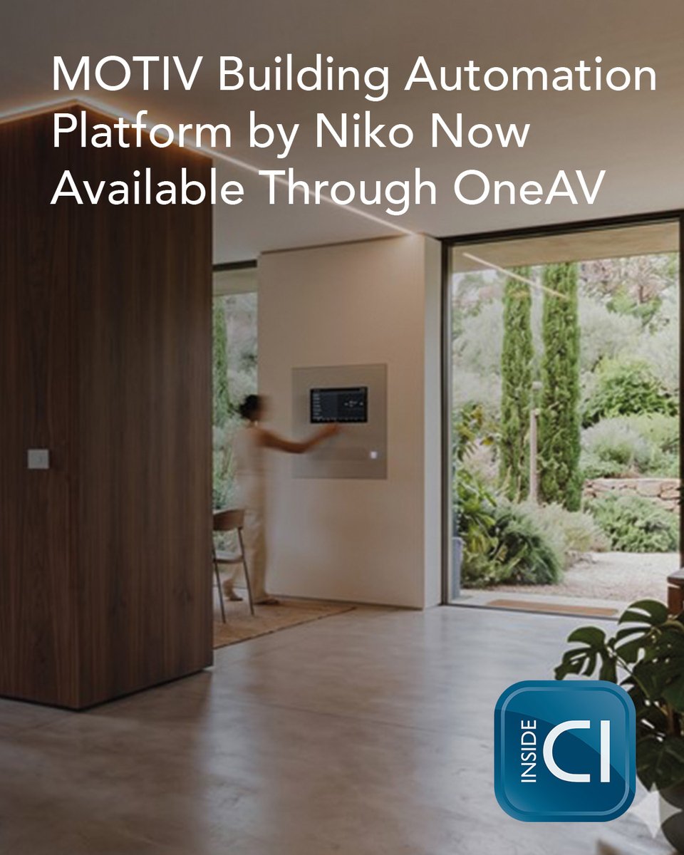 InsideCI's tweet photo. OneAV is moving further into building automation. 👀

The distributor has added MOTIV to its portfolio — a new platform powered by Niko Home Control that brings lighting, climate, shading, ventilation, energy and access control together.

And there’s an interesting twist to how installers can deploy it.

Find out what MOTIV brings to the UK market — and why @OneAV_UK has partnered with @mosstechnical 

📚 Read the full news story on the Inside CI website - https://t.co/67nmOnArOV

🎧 Listen to the daily news story on our new daily news podcast - https://t.co/dqmyVQ1bwV

🗞️ Get the latest news directly to your inbox with our weekly newsletter - https://t.co/Z7ANBV5fKP

Inside CI — where the CI Industry connects.

#OneAV #MOTIV #NikoHomeControl #BuildingAutomation #SmartHome #HomeAutomation #CustomInstallation #AVIntegration #AVIntegrator #InsideCI