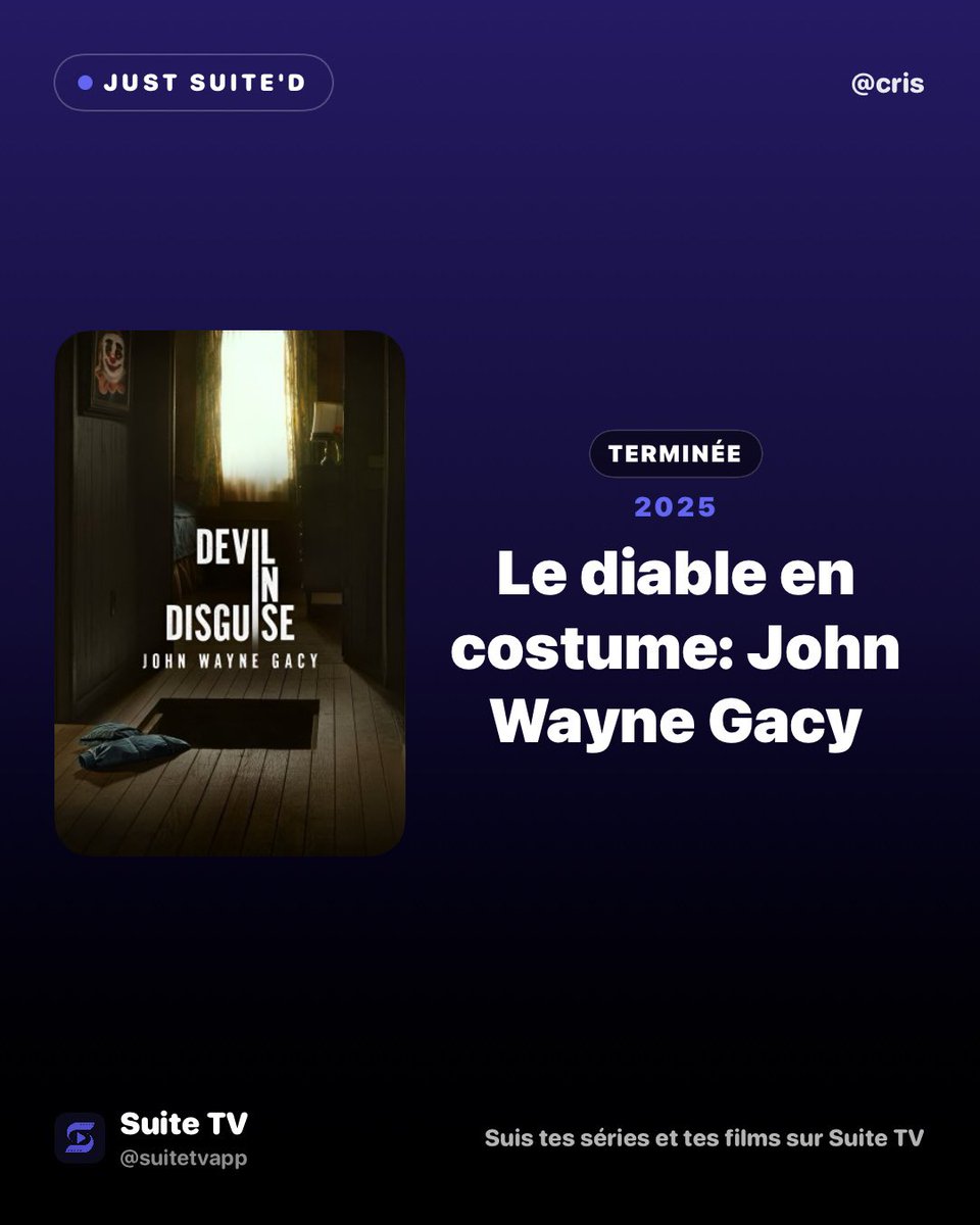 CrisHulkiii's tweet photo. Ce soir sur la chaîne OCS, il y a Devil in disguise une série sur John Wayne Gacy en 8 épisodes ! Je vais regarder j’espère que c’est bien. 🤔😅😊👍🏻 #JohnWayneGacy https://t.co/8H4qKvO0bF