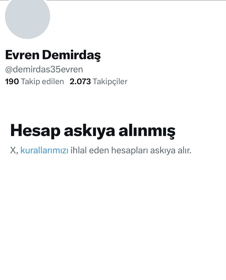 demirdas35evren's tweet photo. Dün erişime engellenen hesabımın ardından açtığım yeni hesap da askıya alınmıştı. İtiraz ettim, yeniden açıldı.
Memlekette ağır bir sansür var. Ama sansür susturmuyor, tam tersine merakı ve dayanışmayı büyütüyor.
Kısacası bu yasaklamalar en çok da iktidara zarar veriyor. https://t.co/CSCnUHzIfV