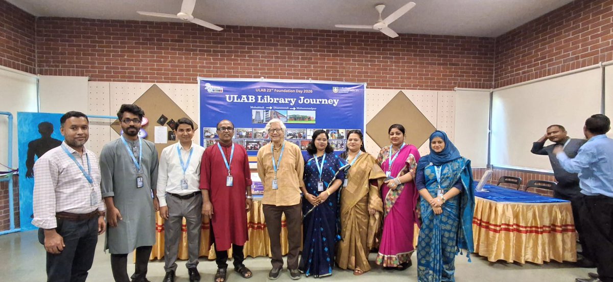 LibraryULAB's tweet photo. It is ULAB Library’s Journey exhibition. It was organized as a part of the celebration of ULAB 23rd Foundation Day 2026 that was held on 4 October 2026 and the journey showed the development of ULAB Library from Mohakhali to Dhanmondi and Mohammadpur. https://t.co/SxWxNoY1af