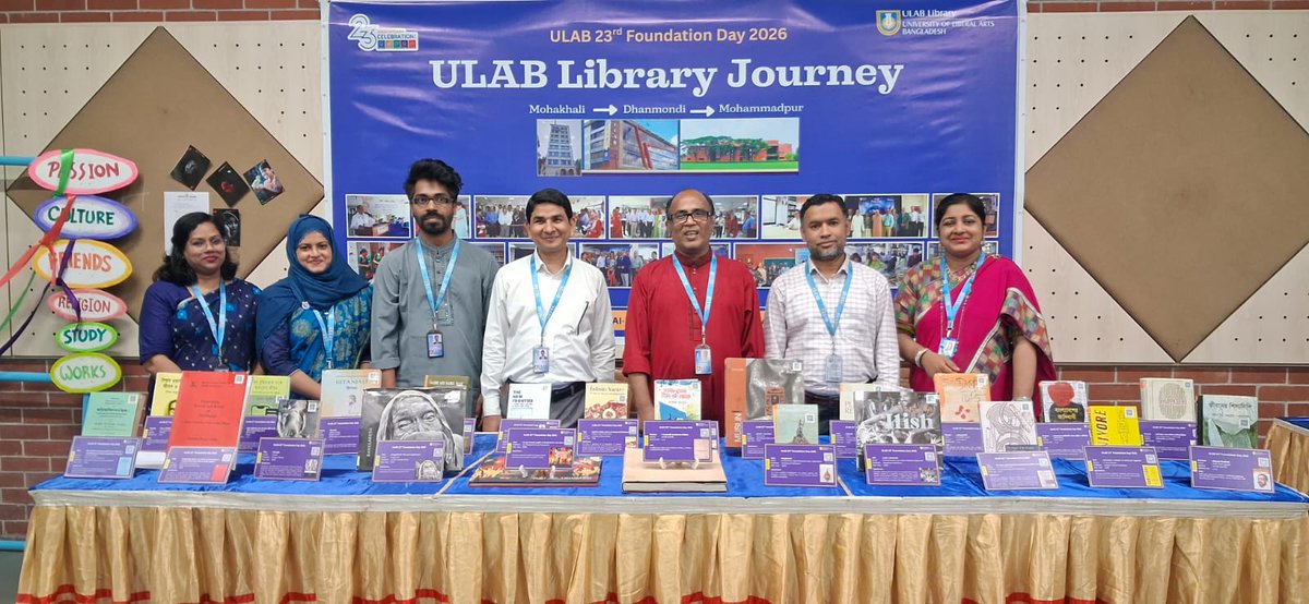 LibraryULAB's tweet photo. It is ULAB Library’s Journey exhibition. It was organized as a part of the celebration of ULAB 23rd Foundation Day 2026 that was held on 4 October 2026 and the journey showed the development of ULAB Library from Mohakhali to Dhanmondi and Mohammadpur. https://t.co/SxWxNoY1af
