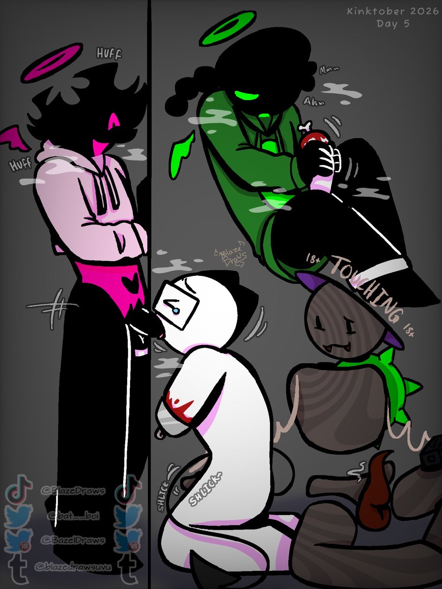 BazelDraws's tweet photo. #Kinktober day 5

TW: noncon, selfcest, severed limbs, masturbating with said severed limb

Go, my me’s! https://t.co/MwacAVqVEi
