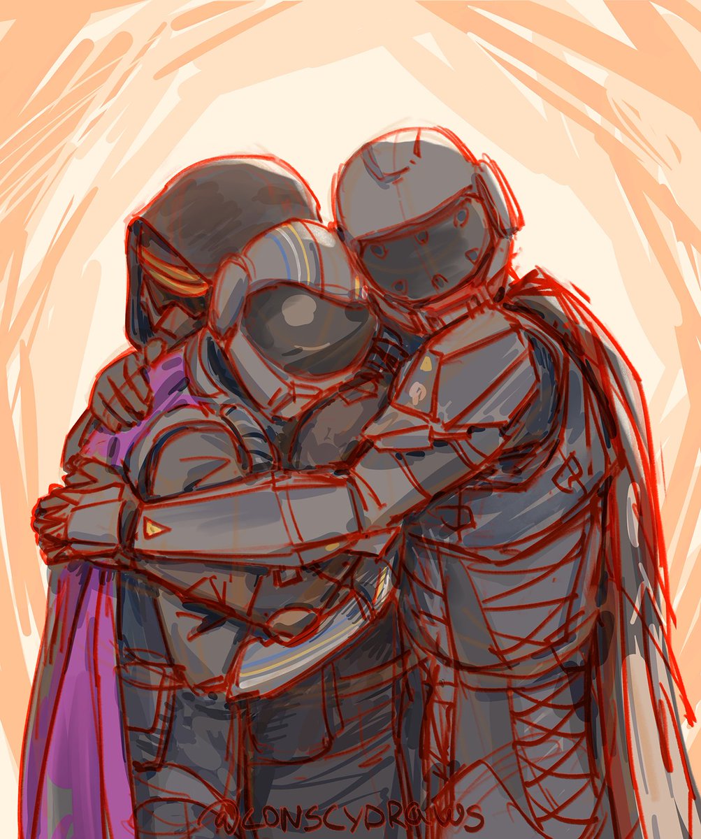 conscydraws's tweet photo. This prompt is Recharge. Nothing can be compared to spending time with friends. And i really like hugs, especially group hugs. Drew it twice. Once from imagination and once from a reference.
#conscydraws #helldivers2 #helldivers2fanart #helldivers2art https://t.co/rMClSB7GfI