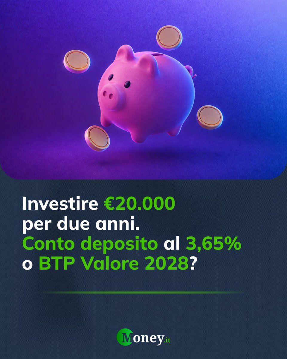 moneypuntoit's tweet photo. Conto deposito o BTP Valore?
L'analisi ๐ https://t.co/71fOUAymtQ
#BTPValore #ContoDeposito #Risparmiare #TitoliDiStato #BTP #Finanza https://t.co/bevkMarO8X