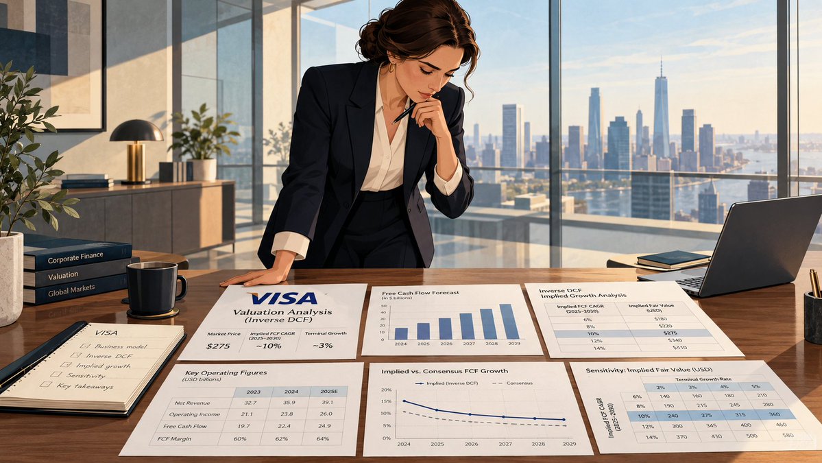 kristoffDT's tweet photo. Deel III van mijn detailstudie staat online, een poging tot waardering van het aandeel Visa via een omgekeerde DCF. 

Beschikbaar op mijn substack: https://t.co/YI6mpywzXe https://t.co/TC1Fm9ojL2