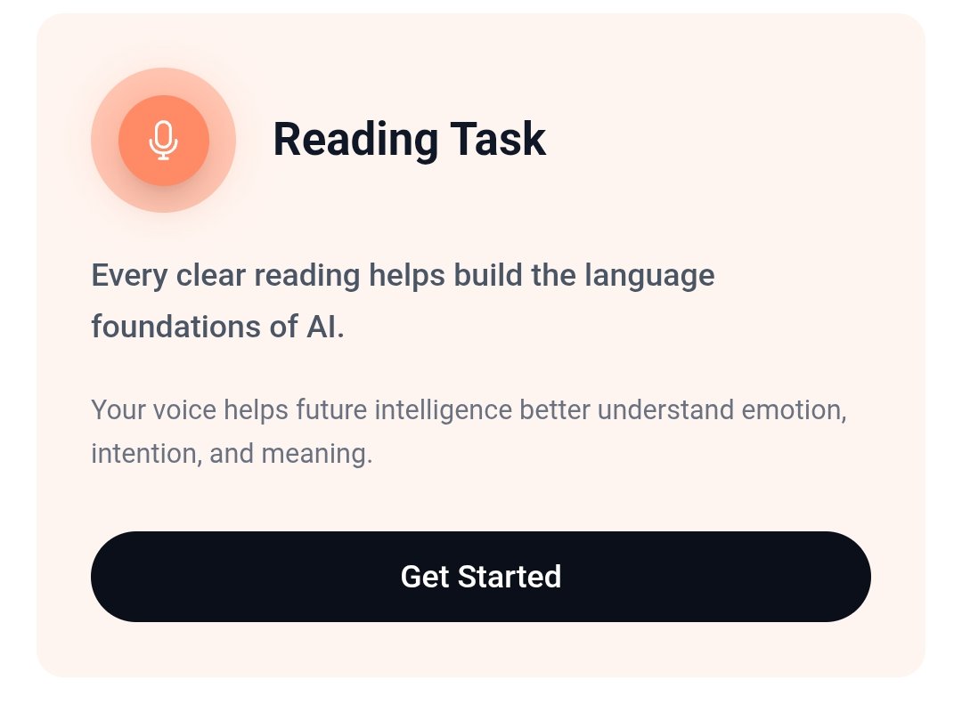 raycrypto_01's tweet photo. I came across a task where you basically get paid to read some provided text and submit your voice recording. 

No complicated stuff. Just read clearly, record it and follow the instructions. https://t.co/XtYUfmnVWU