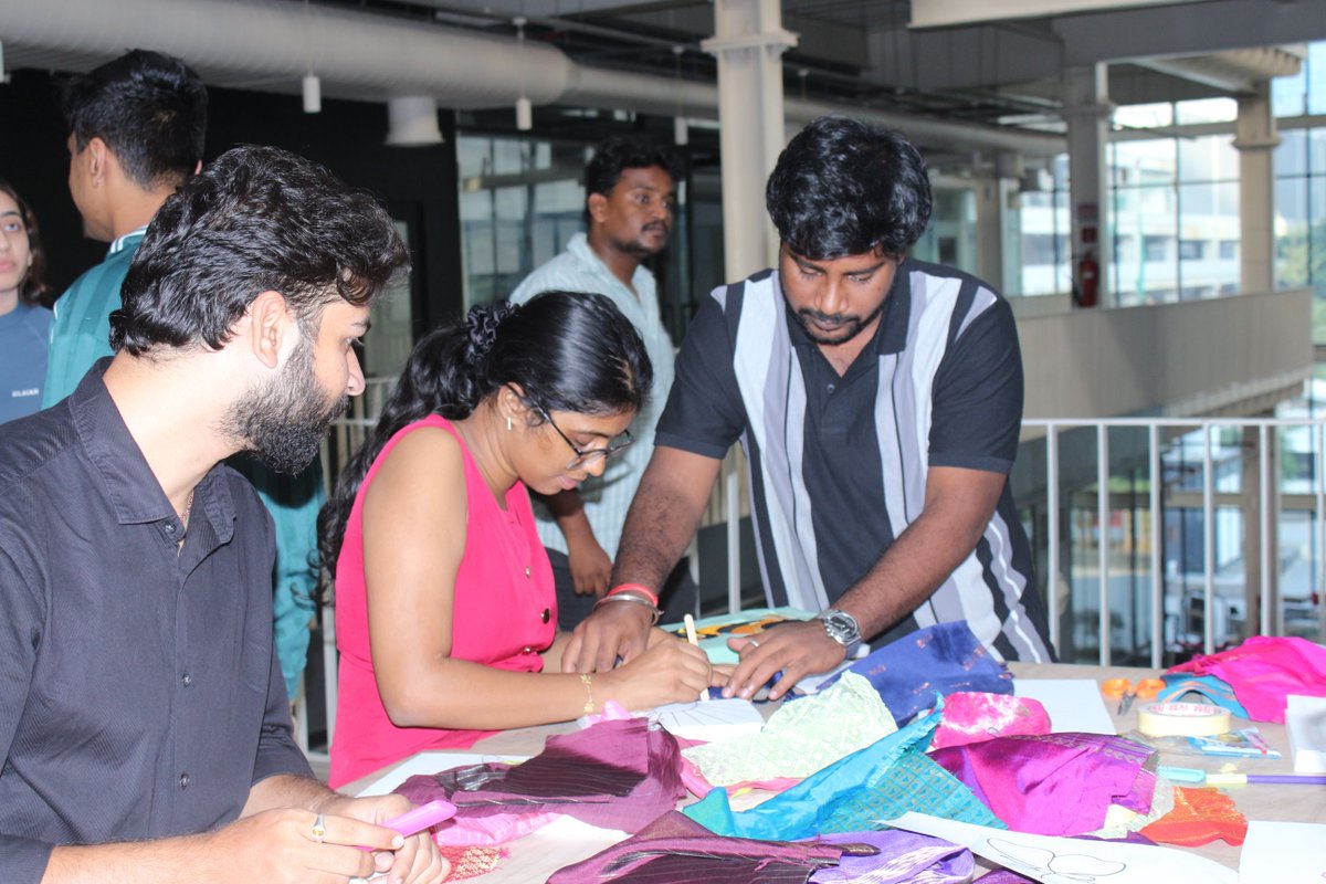 TWorksHyd's tweet photo. No template, no right answer. Just fabric and an evening to experiment.

At T-Works, we recently spent an evening exploring Kinusaiga, a Japanese fabric art technique where pieces of cloth are arranged to create a design.

Led by Madhuri Medisetti, the workshop gave everyone the freedom to work at their own pace, play with textures and patterns, and create something of their own.

Experimenting with unfamiliar materials is part of how we think about making.

Want a hands-on workshop like this for your team or institution? DM us 

@Min_SridharBabu  @AnveshReddy_TG  @DigitalMediaTG  @TGRising2047  @CPRO_TGCM  @jogitanikella