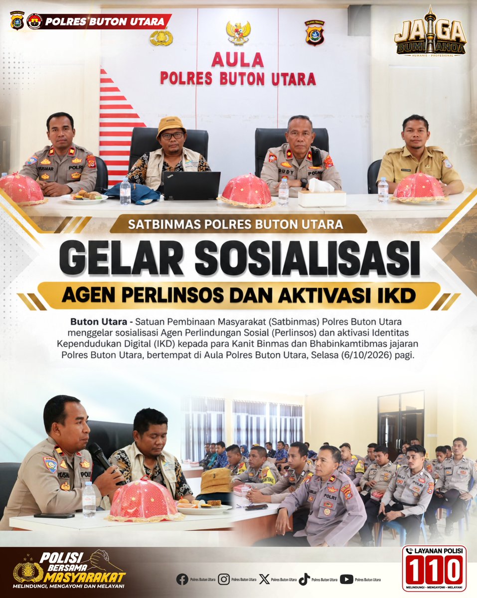PolresButur's tweet photo. Satbinmas Polres Buton Utara Gelar Sosialisasi Agen Perlinsos dan Aktivasi IKD
.
.
#Satbinmas #Bhabinkamtibmas #Perlinsos #IKD #PelayananMasyarakat #PolisiBersamaMasyarakat #PolresButonUtara #DivHumasPolri #BidHumasPoldaSultra https://t.co/FGmvVJIA0t