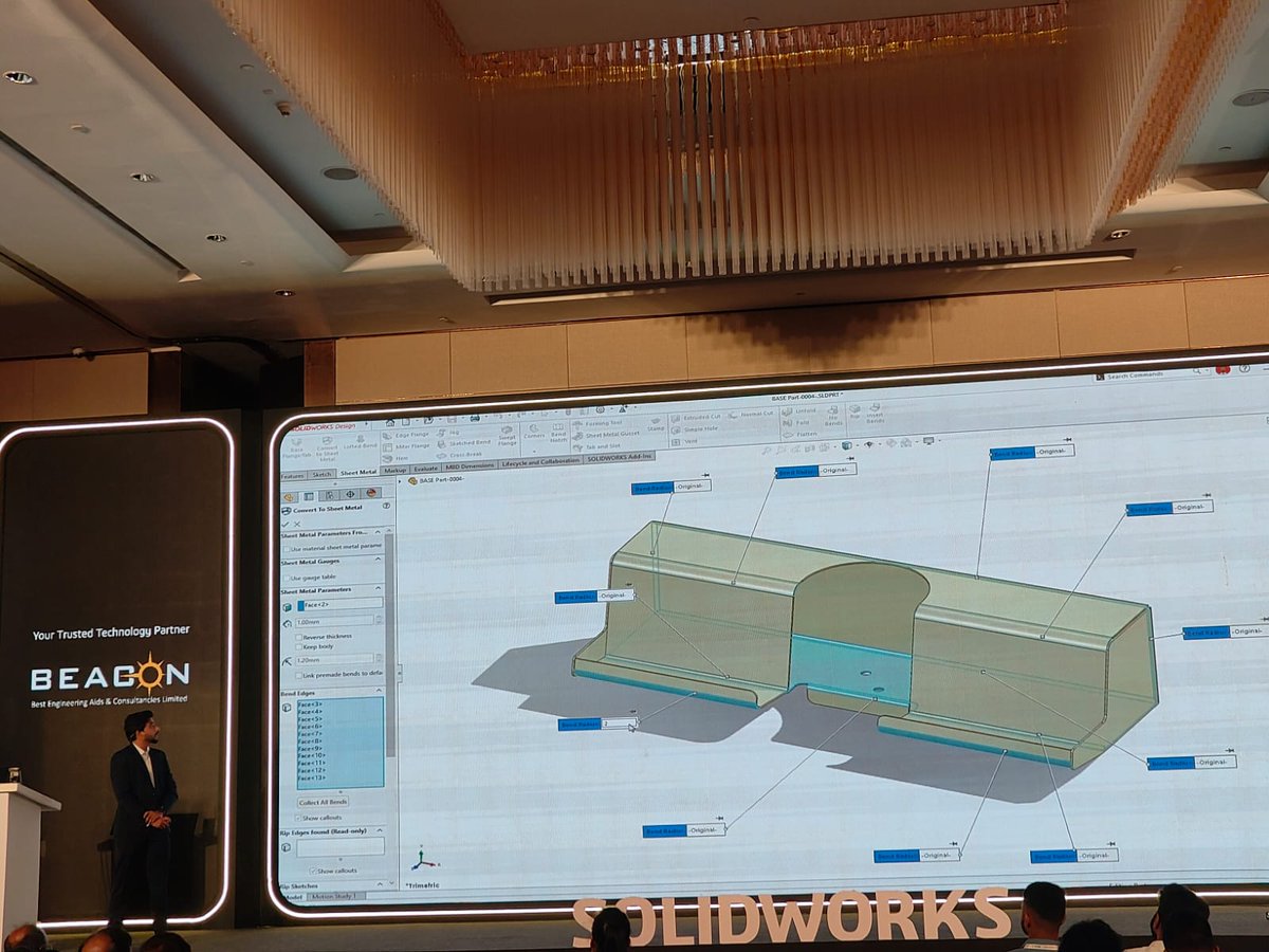 BEACONIndia_3D's tweet photo. Whatβs new in SOLIDWORKS 2027? Pramod N, Team Lead β Pre Sales at BEACON, takes the stage with a live look at smarter tools, enhanced capabilities & faster workflows for modern engineering.
@SOLIDWORKS @Dassault3DS
#SOLIDWORKS2027 #SWID2026 #BEACONIndia #DassaultSystemes https://t.co/nCwFlFOkGm