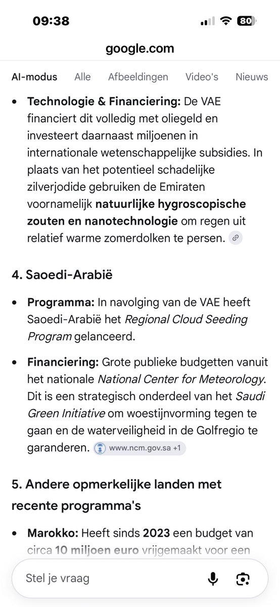SaskiaHeijden's tweet photo. Volgens de Wereldmeteorologische Organisatie (WMO) zijn er
wereldwijd meer dan 50 landen die actief en structureel gebruikmaken van weermodificatie en cloud seeding. Nu de klimaatcrisis voor hevige droogte zorgt, investeren overheden en deelstaten miljoenen in deze techniek‼️ https://t.co/zqy9OWUarl