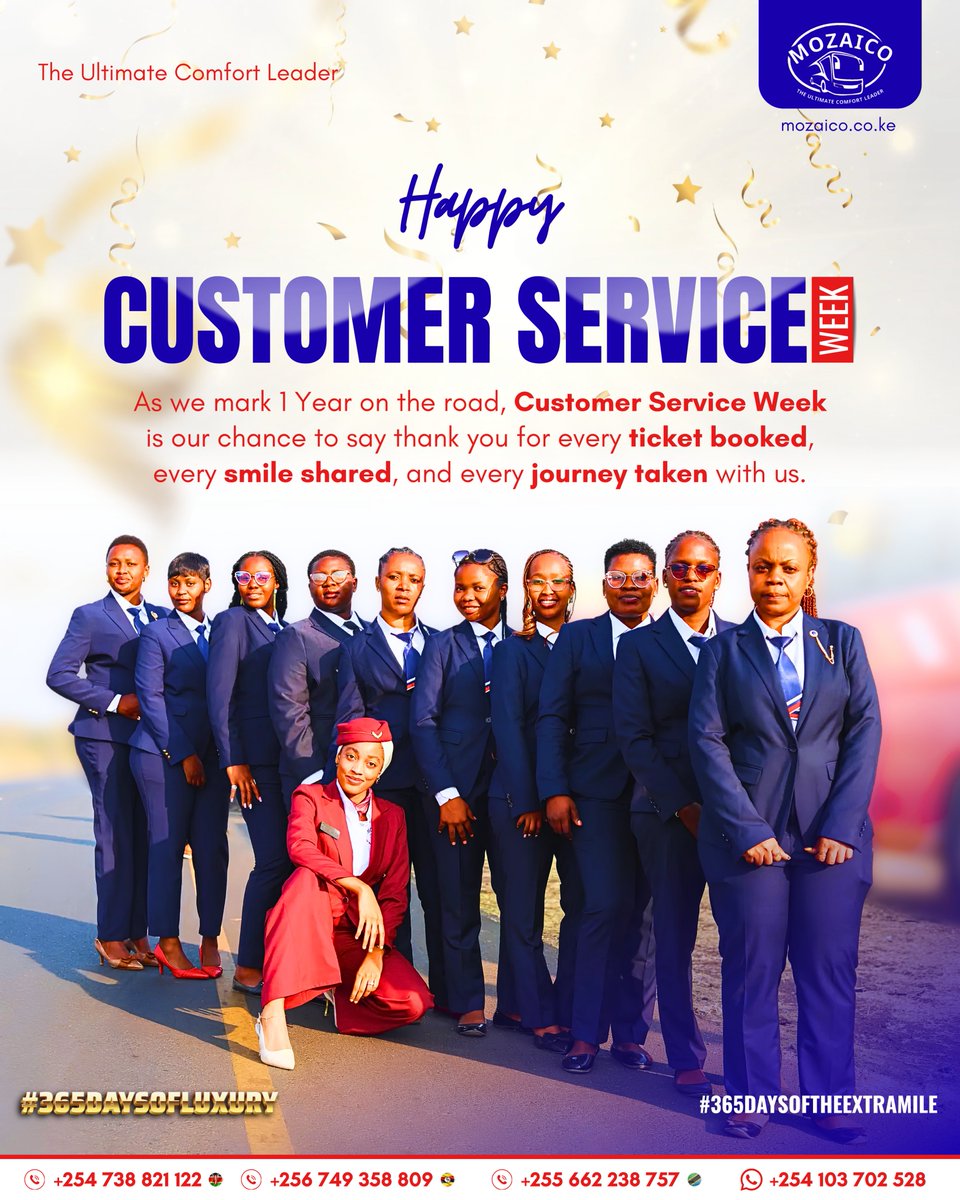 MozaicoCoaches's tweet photo. As we mark 1 Year on the road, #CSWeek is our chance to say thank you for every ticket booked, every smile shared, and every journey taken with us.
365 Days of going the extra mile for YOU!
Thank you for making #MozaicoAt1 special!
#365DaysOfTheExtraMile #365DaysOfLuxury https://t.co/CByEXvpazK