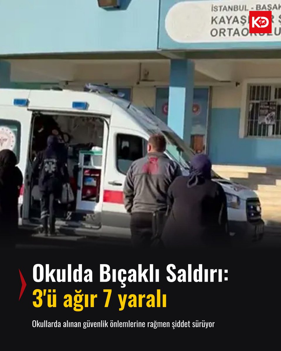 KokluDegisim's tweet photo. Önlemlere Rağmen Okullarda Şiddet Sürüyor

İstanbul Başakşehir'de bulunan Kayaşehir Şeyh Şamil İmam Hatip Ortaokulu'nda, kız öğrenciler arasında kavga çıktı.

Küçükçekmece'de bir lisede okuyan 10. sınıf kız öğrencisi F.M. isimli öğrenci, Başakşehir'deki okula gelerek bıçaklı saldırıyı gerçekleştirdi.
Olayda 7 kız öğrenci yaralanırken, 3 öğrencinin durumunun ağır olduğu öğrenildi.
Okullarda alınan güvenlik önlemlerine rağmen şiddet sürüyor.