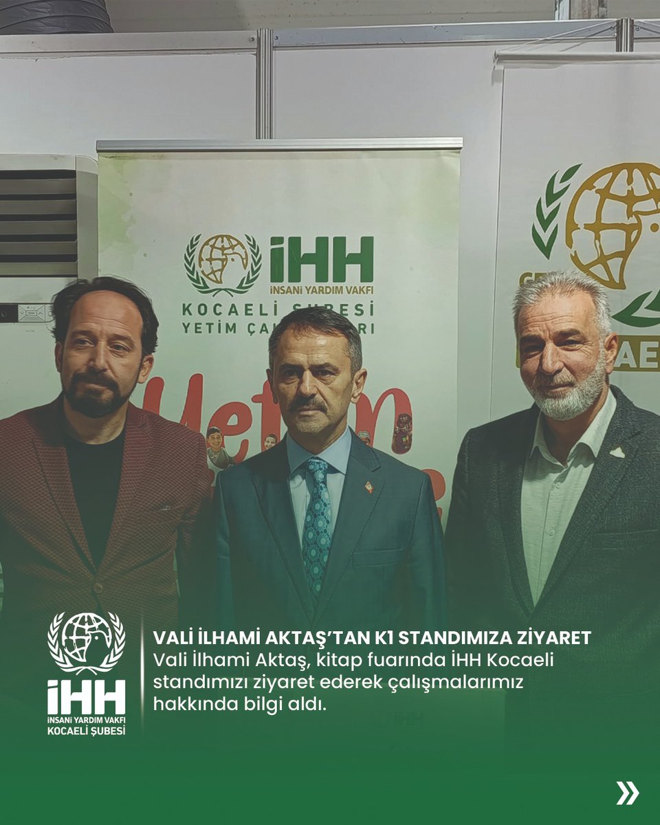 kocaeliihh's tweet photo. İHH Kocaeli olarak, kitap fuarında açtığımız K1 standımızda Kocaeli Valimiz Sayın İlhami Aktaş’ı ağırladık.

Sayın Valimiz, standımızı ziyaret ederek yürüttüğümüz çalışmalar hakkında bilgi aldı. https://t.co/VV35moo3Fk