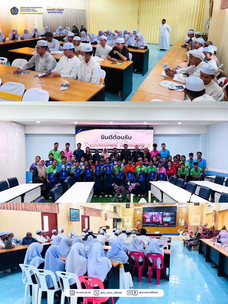 io_ums_official's tweet photo. UMS through the Directorate of Reputation, Partnership, and International Affairs (DRKUI) continues to expand its international presence through an education and scholarship outreach program across Southern Thailand.

#StudyInIndonesia #StudyAtUMS #Thailand #UMS https://t.co/OvC3HYZre0