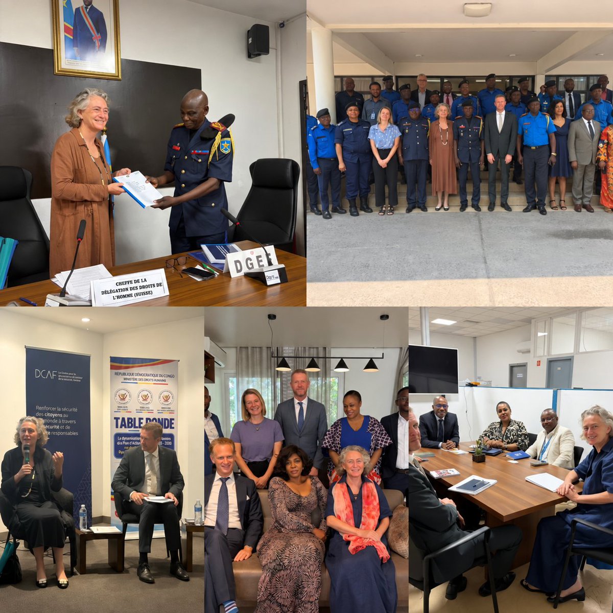 SwissPeaceHR's tweet photo. After the #DRC 🇨🇩 joined the #VPI earlier this year, @SwissPeaceHR🇨🇭and @DCAF_Geneva met in Kinshasa with the Ministers for Human Rights &amp; for Mines and partners to discuss the Principles implementation, including a #HumanRrights &amp; #Security training curriculum for the police. https://t.co/XGhfmMO4CD