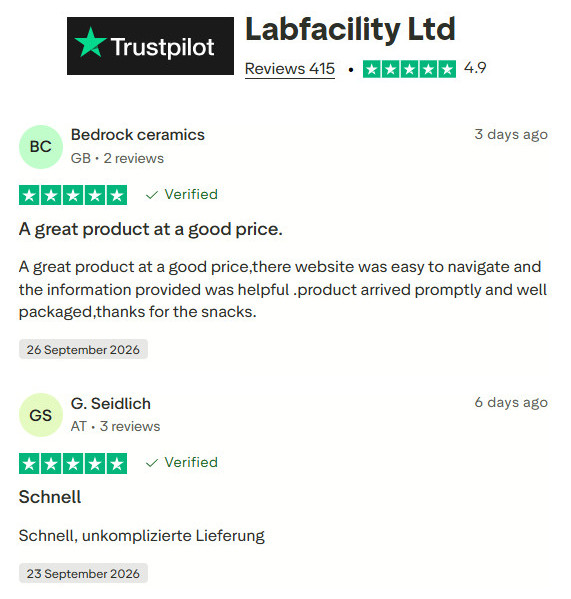 Labfacility's tweet photo. Customers love our quality and service which are key elements in the continued growth of Labfacility.

Don’t just take our word for it! With a score of 4.9 / 5, here’s some of our recent reviews from our valued customers on @Trustpilot  ⭐️⭐️⭐️⭐️⭐️

https://t.co/oqroB3w8fF https://t.co/xTsYP0grXx