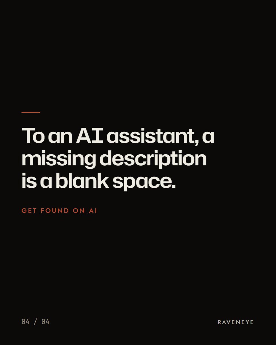 Raveneyeglobal's tweet photo. An AI assistant doesn't see your work. It reads about it.
That photo on your homepage needs a short, plain description.
WebAIM's February study of the top million home pages found an average of 10.8 images per page had missing alt text.
A blank space, to the machine.
#altText https://t.co/WIoNmyjLKQ