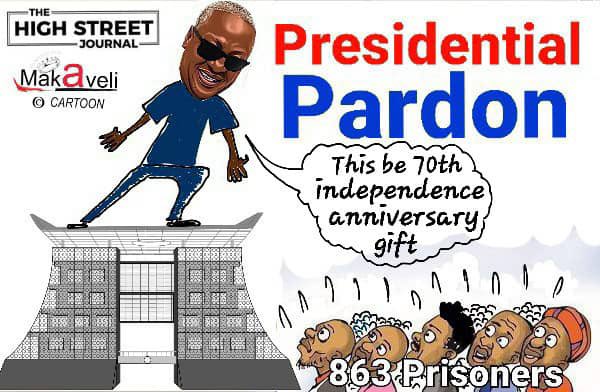 TheHighStreetJ's tweet photo. Ghana Chronicles by Makaveli the cartoonist 

—Mahama Pardons 863 Prisoners Ahead of  70th Independence Anniversary, ETC.

#THSJ #Business  #Evonomy #Ghana https://t.co/aGFtuKqs6Y
