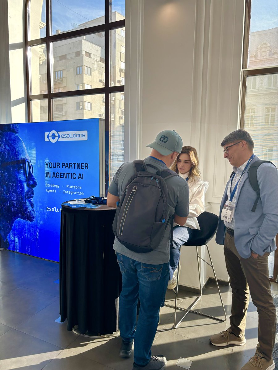 bigdataweek's tweet photo. Between sessions, stop by @eSolutionsTech booth and talk to their team about taking #AgenticAI from strategy to production: from secure integrations and configurable agents to governance, monitoring and enterprise controls.

#eSolutions #bigdataweek #bdw2026 #bdwbucharest https://t.co/Nj77kNuysz