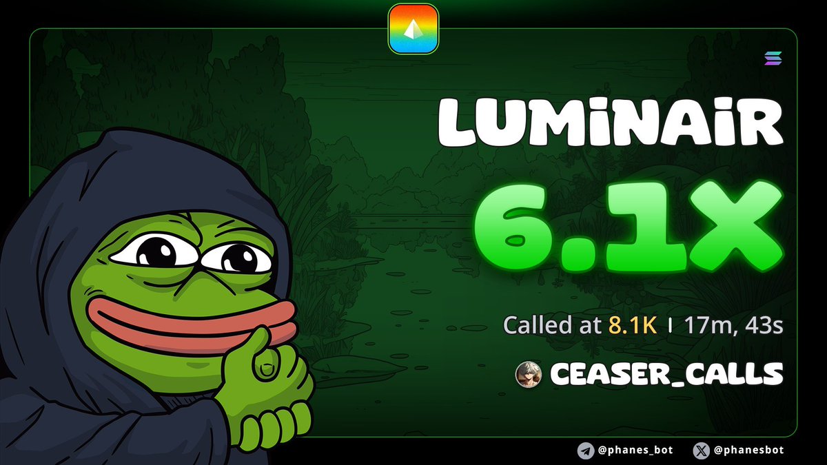 CEASER_0_0_1's tweet photo. Cool 6x up on my call $LUMINAIR
TG chads always get them first thing 

AuNkXMTr472b9MqWEAXtR2xv1Ffj3jac33ojYt97pump
#solana #memecoin #memecoin1000x https://t.co/BcqgKX5Rfd