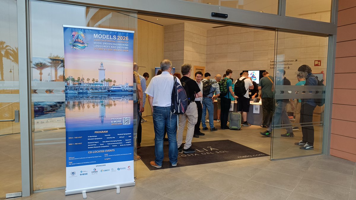 modelsconf's tweet photo. 🚀 MODELS 2026 has kicked off!

Talks, discussions, and the MODELS community coming together in Málaga. 💻☕️

And we’re just getting started! 

#MODELS2026 #MODELSConference #SoftwareEngineering #Málaga https://t.co/OQJM65qPlQ
