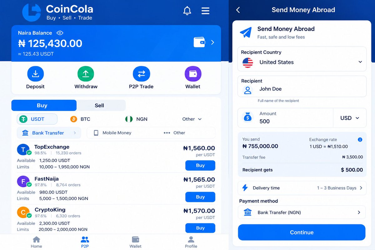saniadamumatoh's tweet photo. CoinCola Naira Balance: Why It Matters 🇳🇬💰

For P2P crypto traders in Nigeria, having a Naira balance ready can make your next trade much easier.

With CoinCola P2P, you can keep your Naira organized, buy USDT when you need it, or sell your crypto and receive Naira through available payment methods.

Why is a Naira balance important?

💰 Be ready for your next trade
Having Naira available means you can act when you find a suitable P2P offer.

⚡ Make trading simpler
A well-organized balance helps you know how much you have available for your next transaction.

🔄 Move between Naira and crypto
Buy USDT with Naira or sell your crypto and receive Naira through P2P.

📊 Manage your funds better
Keep your trading funds organized and separate from your everyday spending.

🇳🇬 Built for local needs
For Nigerian crypto users, an easy way to move between Naira and crypto makes digital assets more practical.

Before completing any P2P transaction, always check the offer rate, payment method, limits, fees, and buyer/seller details. Most importantly, confirm that you have received the payment before releasing your crypto.

CoinCola  making crypto trading simpler. 

#CoinColaP2P  #CoinColaGiftcard