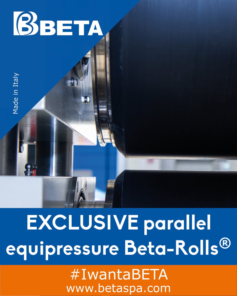 BetaFinishing's tweet photo. A uniform distribution of chemicals at ANY working pressure can only be obtained by our exclusive parallel equipressure Beta-Rolls®. Squeeze evenly, save water, energy, & money.
#nonwovens #technicaltextiles #textilefinishing #textile #textilemachinery #betaroll #geotextile https://t.co/xyBwxAV19N