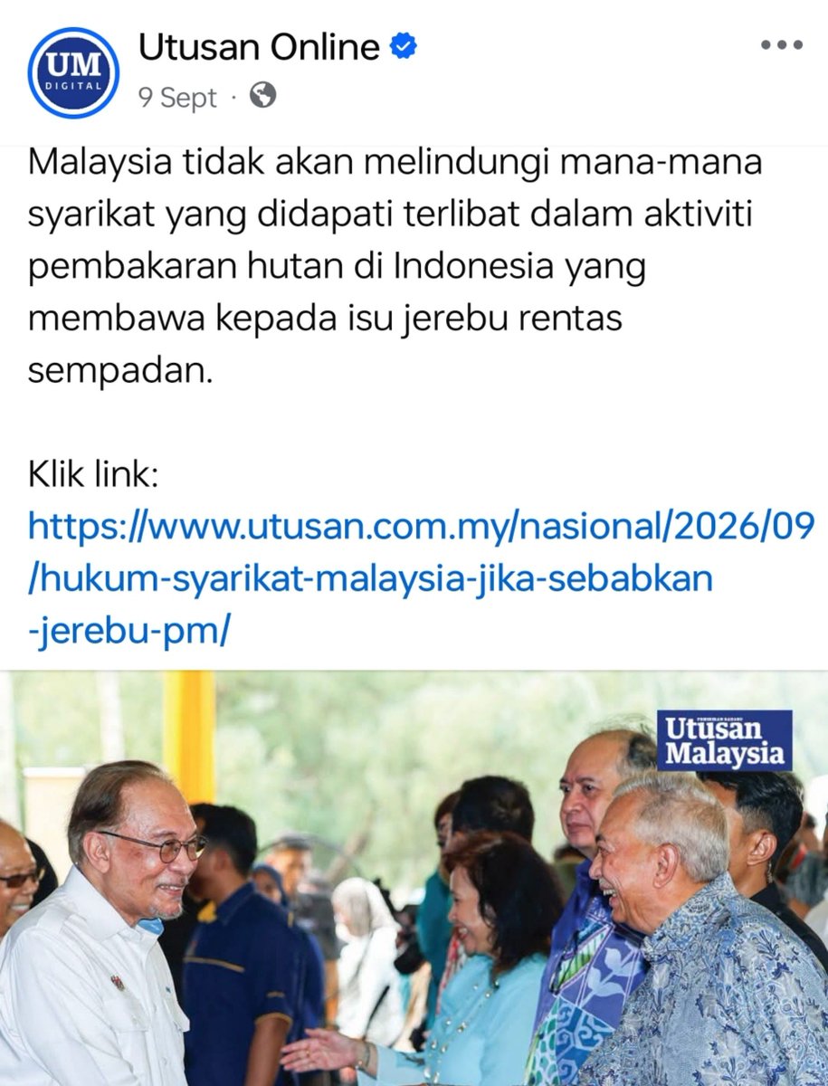 osman_EX5Hitam's tweet photo. Kerajaan Malaysia tengah tunggu Indonesia menamakan syarikat.

Sebab Indonesia dakwa ada syarikat Malaysia terlibat.

Malaysia menunggu bukti kukuh.
Kalau ada akan dihukum

Nak tahu juga sebesar mana syarikat Malaysia tu buat hal.

Dah jawab. Kena tunggu Indonesia. https://t.co/aAEp1uByQa