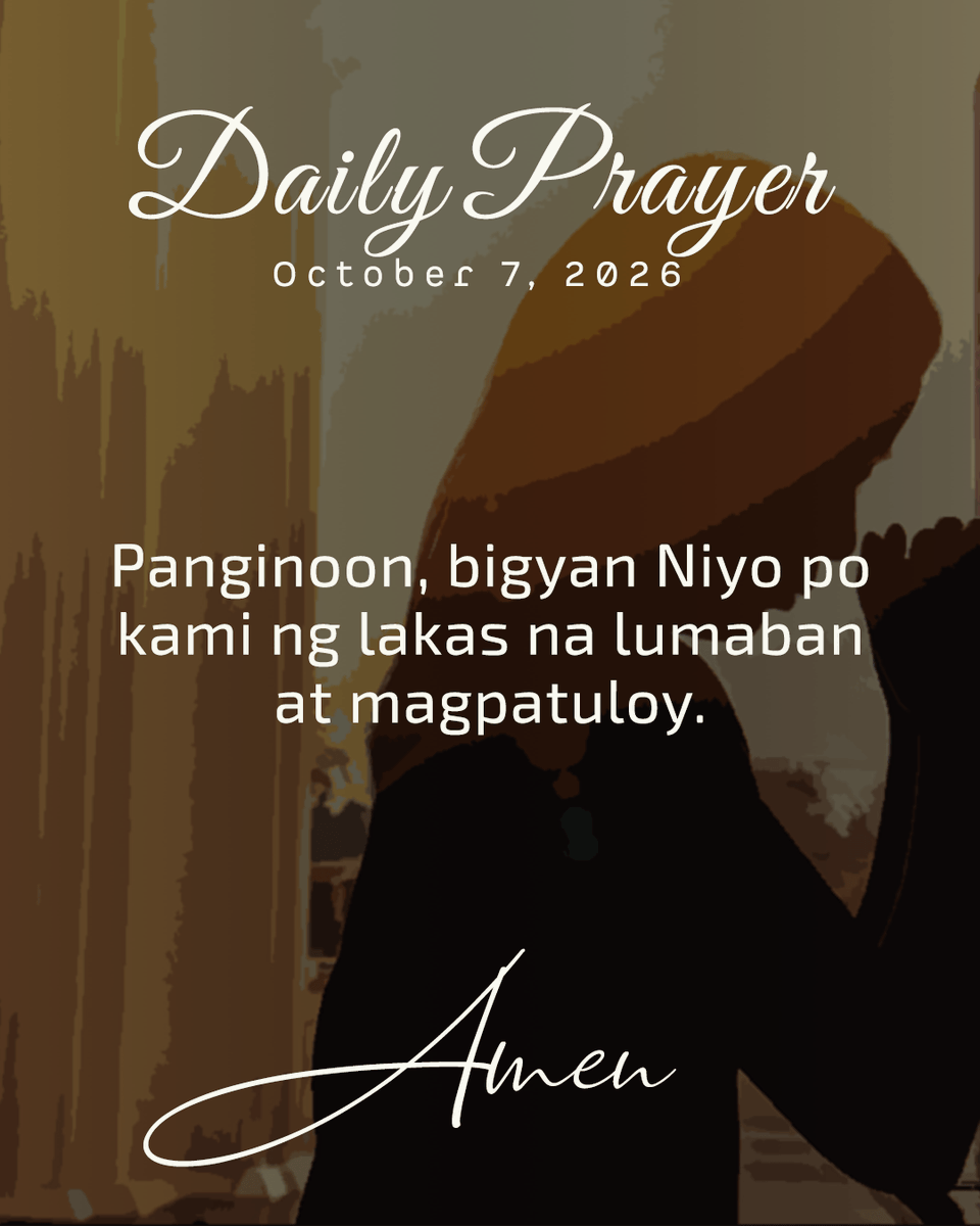 News5PH's tweet photo. DAILY PRAYER

Ipaalala Mo sa amin ang rason kung bakit kami nangangarap, Ama. https://t.co/1nMHK0keU1