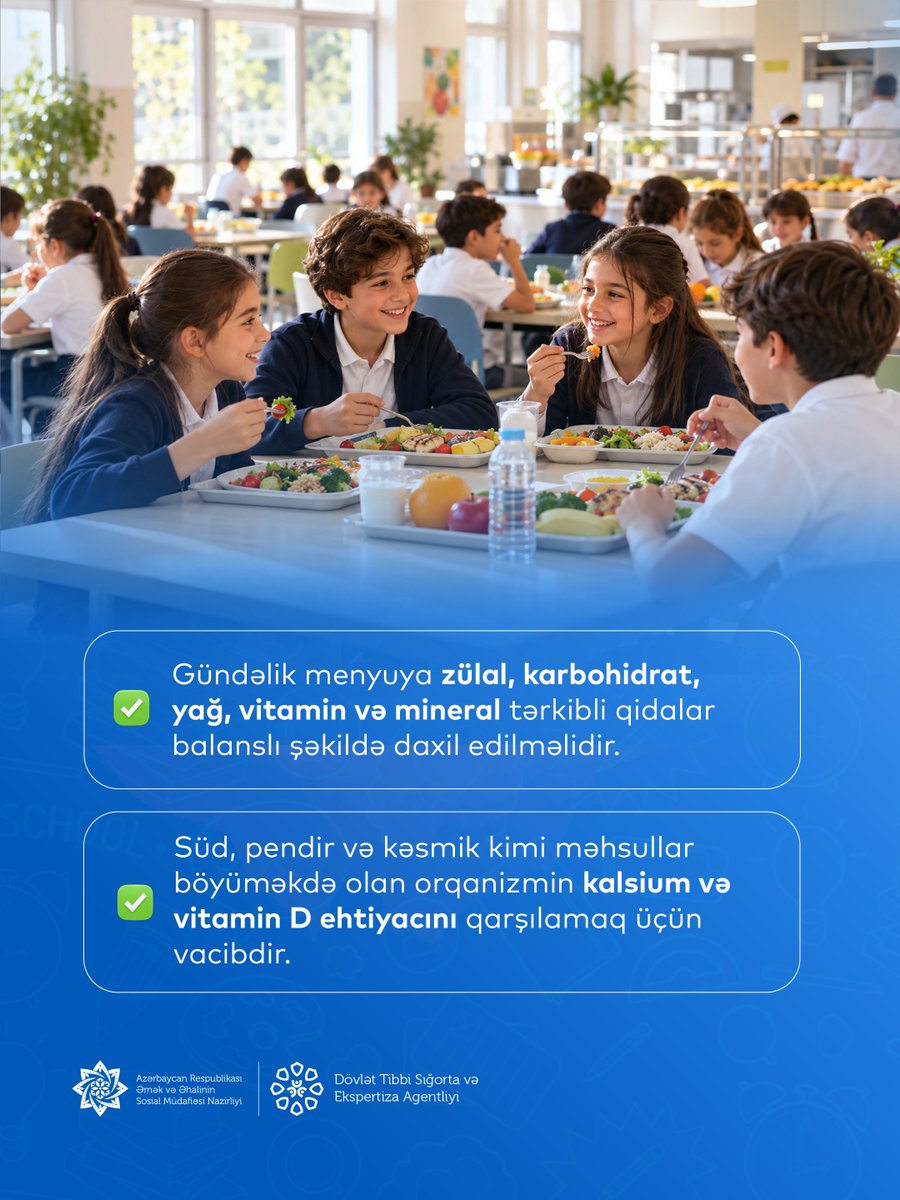 dtseagovaz's tweet photo. 🥗 Uşaqlıq və yeniyetməlik dövründə düzgün qidalanma sağlam böyümə və inkişaf üçün mühüm əhəmiyyət daşıyır.
📌 Unutmayaq, uşaqlıqda formalaşan sağlam qidalanma vərdişləri gələcək sağlamlığın əsasını təşkil edir.
#ƏƏSMN #DTSEA #SağlamMəktəbli https://t.co/eWmODTLJ2p