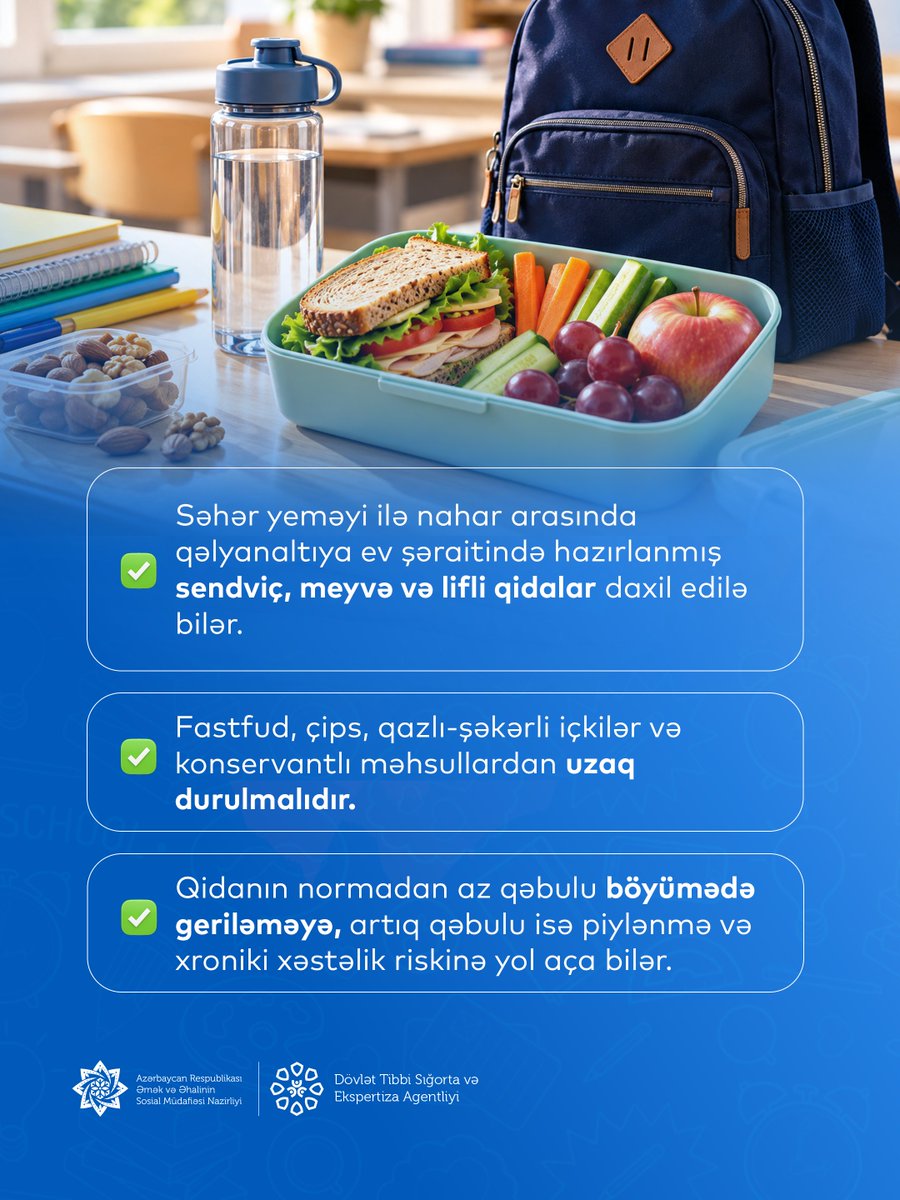 dtseagovaz's tweet photo. 🥗 Uşaqlıq və yeniyetməlik dövründə düzgün qidalanma sağlam böyümə və inkişaf üçün mühüm əhəmiyyət daşıyır.
📌 Unutmayaq, uşaqlıqda formalaşan sağlam qidalanma vərdişləri gələcək sağlamlığın əsasını təşkil edir.
#ƏƏSMN #DTSEA #SağlamMəktəbli https://t.co/eWmODTLJ2p