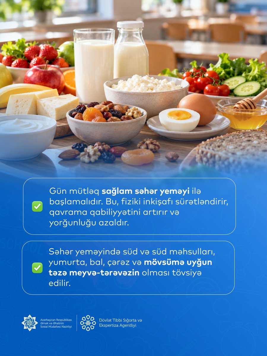 dtseagovaz's tweet photo. 🥗 Uşaqlıq və yeniyetməlik dövründə düzgün qidalanma sağlam böyümə və inkişaf üçün mühüm əhəmiyyət daşıyır.
📌 Unutmayaq, uşaqlıqda formalaşan sağlam qidalanma vərdişləri gələcək sağlamlığın əsasını təşkil edir.
#ƏƏSMN #DTSEA #SağlamMəktəbli https://t.co/eWmODTLJ2p