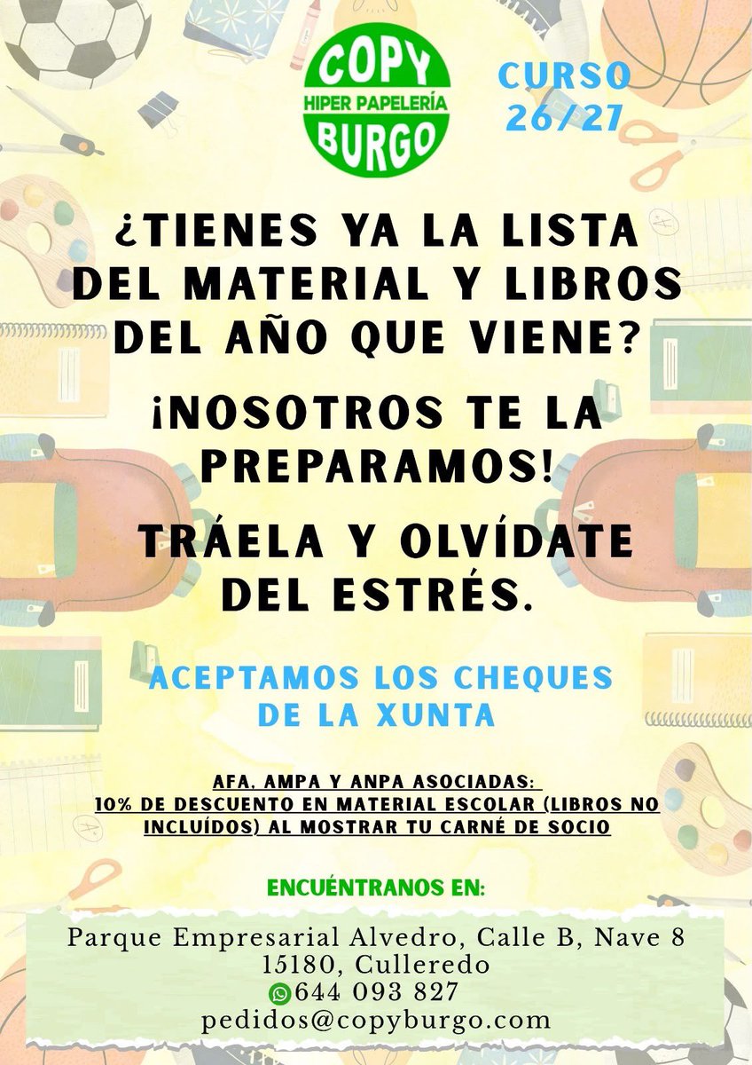 RiasApa's tweet photo. Copy Burgo también se suma a los descuentos. ¡Gracias @copyburgo! https://t.co/MUqaOyACSz